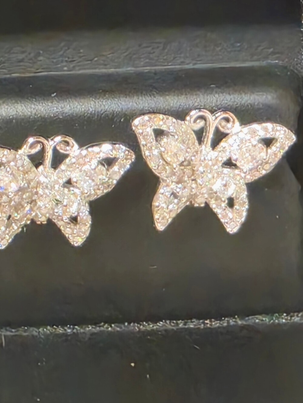 Sparkling Butterfly Stud Earrings - Moissanite 925 Sterling Silver